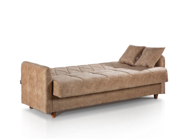 ספה תלת מושבית בצבע חום נפתחת למיטה דגם DEFNE