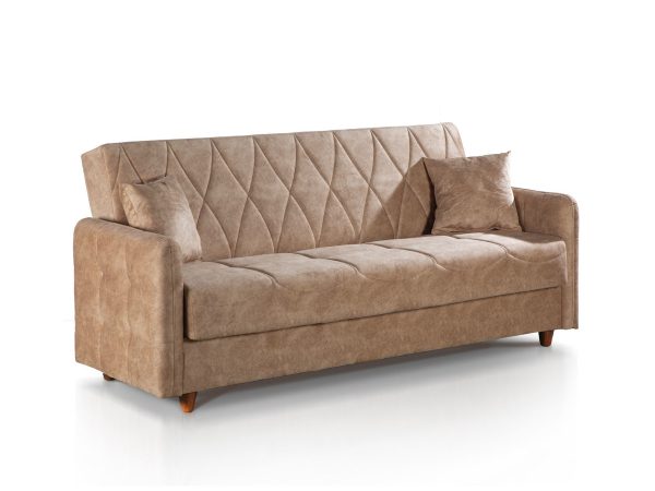 Коричневый диван с узкими подлокотниками DEFNE