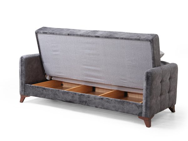 ספה תלת מושבית שחורה נפתחת למיטה דגם LEONARDO